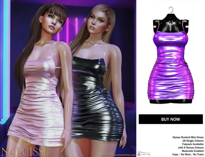 -Narcisse- ADD Alyssa Ruched Dress - Neon Purple