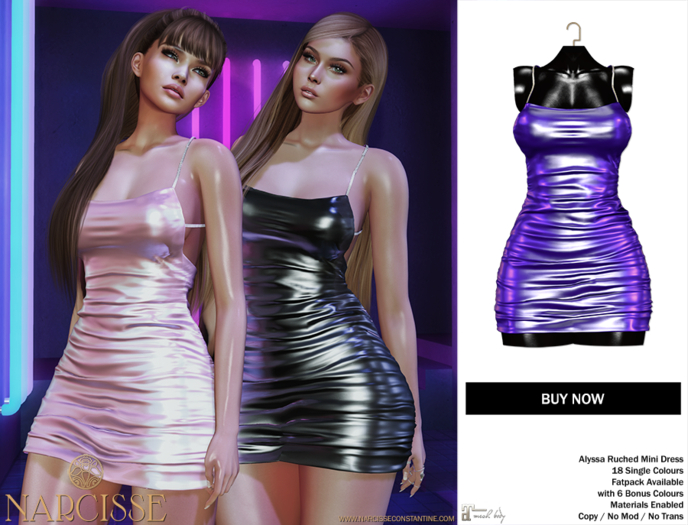 -Narcisse- ADD Alyssa Ruched Dress - Neon Blue