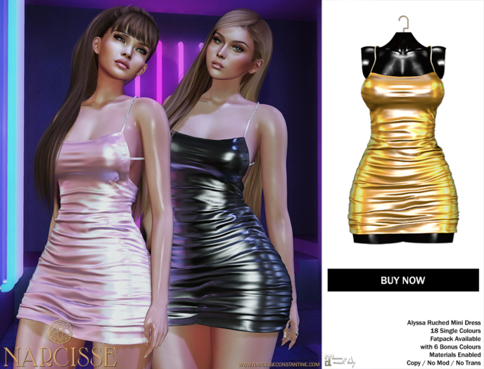 -Narcisse- ADD Alyssa Ruched Dress - Gold