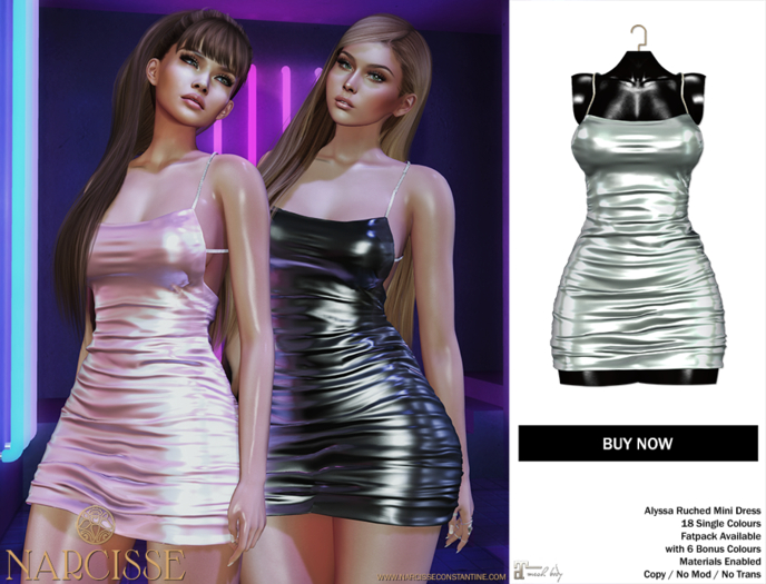 -Narcisse- ADD Alyssa Ruched Dress - Blue Smoke