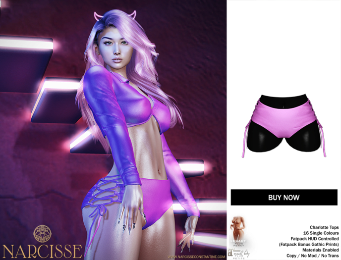 -Narcisse- ADD Charlotte Booty Shorts - Rose Violet