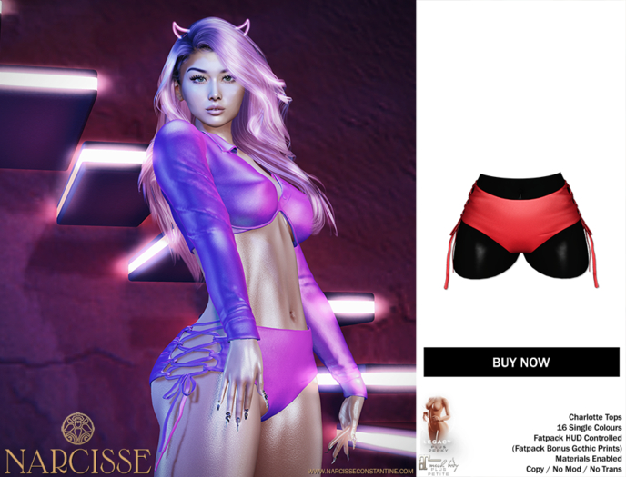 -Narcisse- ADD Charlotte Booty Shorts - Poppy