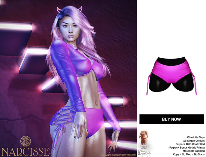 -Narcisse- ADD Charlotte Booty Shorts - Neon Pink