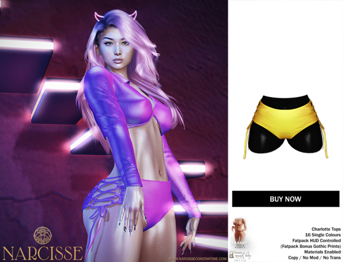 -Narcisse- ADD Charlotte Booty Shorts - Neon Orange