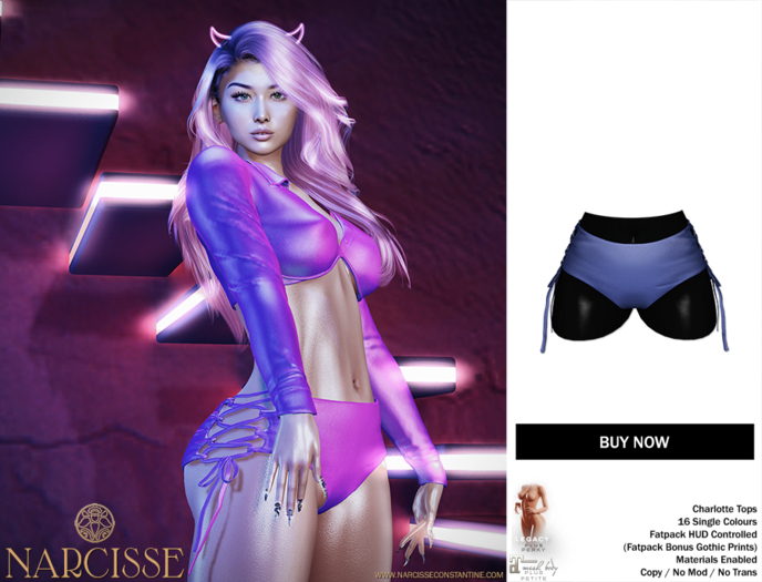 -Narcisse- ADD Charlotte Booty Shorts - Lapis