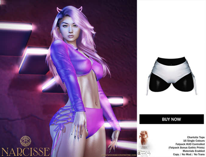 -Narcisse- ADD Charlotte Booty Shorts - Blue Smoke