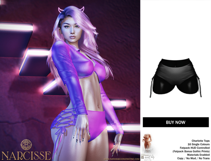 -Narcisse- ADD Charlotte Booty Shorts - Black