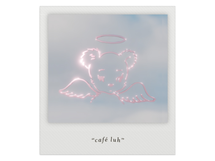 "CAFE LUH": 'Angel Bear' Neon Sign