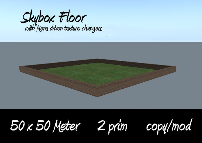 50m x 50m skybox floor with 5' stone wall (2 prim)