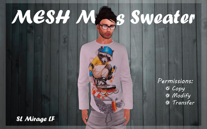 MESH Mens Sweater Raccoon Rollerball