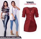 TETRA - Lumine - Knit Cardigan (Burgundy)