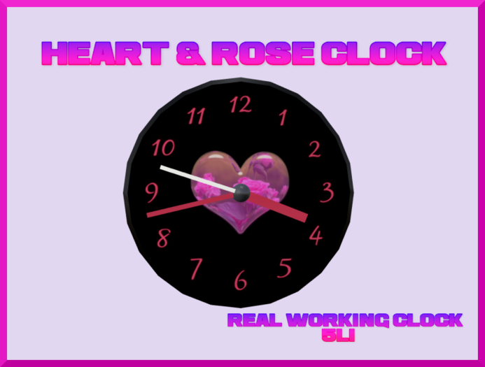 Clock: Rose Heart (Boxed)