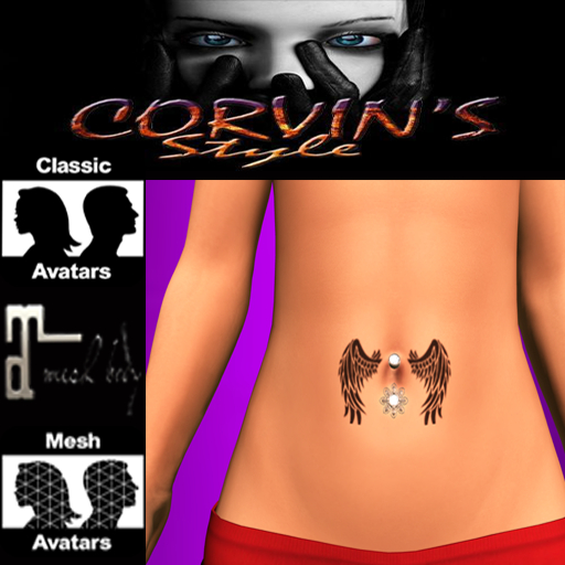 Belly_Wings_Tattoo_3 Shapes_Maitreya+BOM/ClassicBody