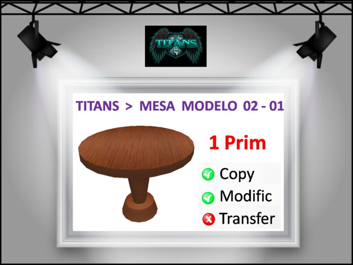 TITANS  >  MESA MODELO 02 - 01