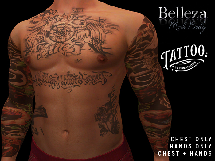 Tattoo Belleza Colorful Skull Sleeve