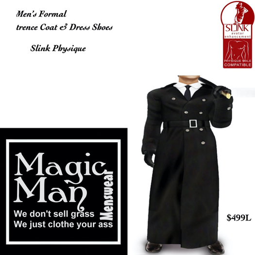 Slink Physique Men's Formal Trencecoat set-Box