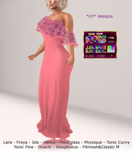 0006277 Mesh Ruffled Gown - [MegaPack]