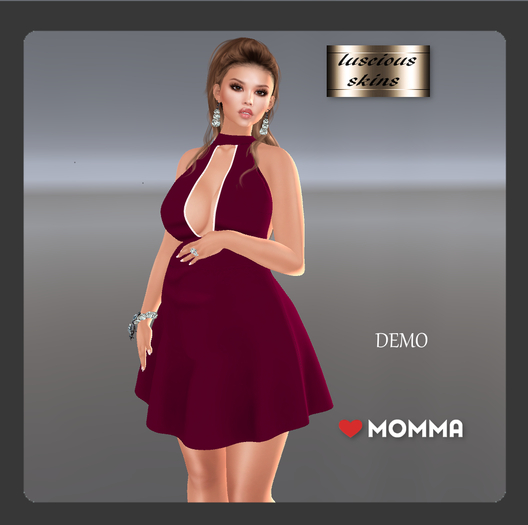 Romance alter neck dress  demo cerise for LoveMomma