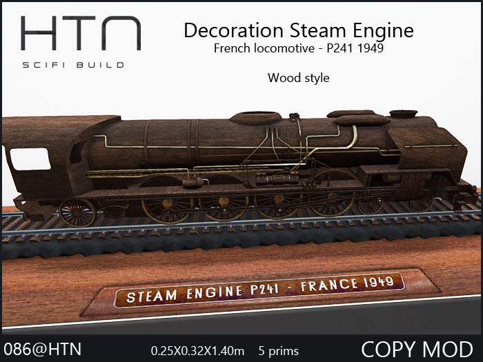 086@HTN DECORATIVE STEAM ENGINE P241 - V - WOOD