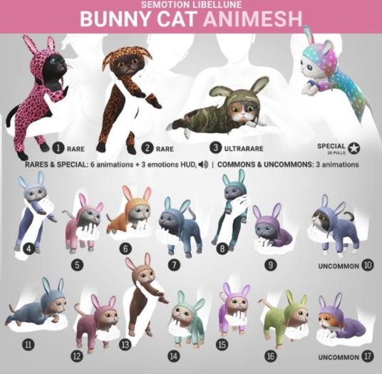 SEmotion Libellune Bunny Cat Animesh #2 RARE