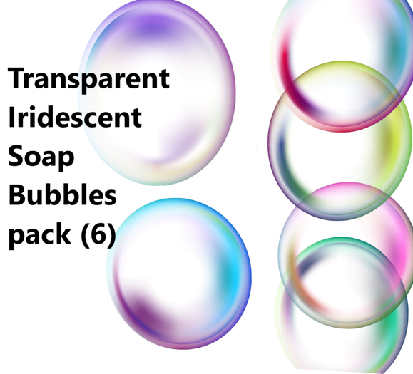 Full Perm Iridescent Soap Bubbles pack (6).