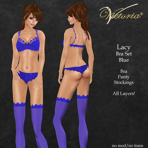 VictoriaV - Lacy Bra Set Blue