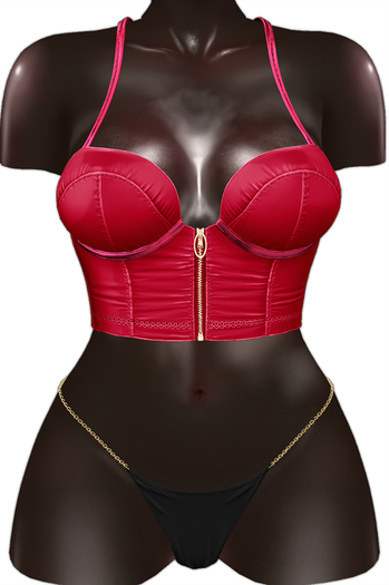 Kaithleen's dAngel Leather Bustier Top - Red