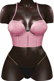 Kaithleen's dAngel Leather Bustier Top - Pink