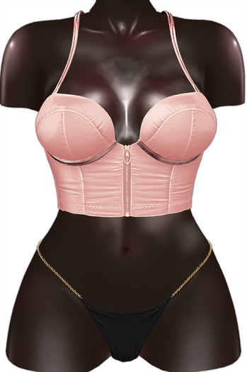 Kaithleen's dAngel Leather Bustier Top - Peach