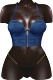 Kaithleen's dAngel Leather Bustier Top - Navy