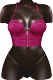 Kaithleen's dAngel Leather Bustier Top - Lipstick