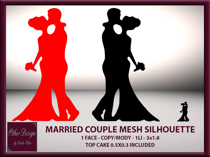 MARRIED COUPLE MESH SILHOUETTE (CAKE TOP)