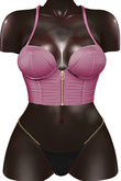 Kaithleen's dAngel Leather Bustier Top - Bubblegum