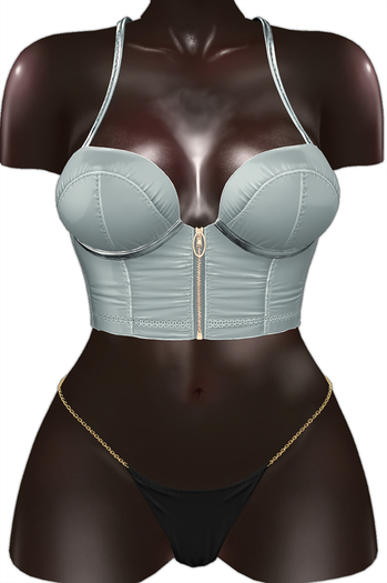 Kaithleen's dAngel Leather Bustier Top - Aqua