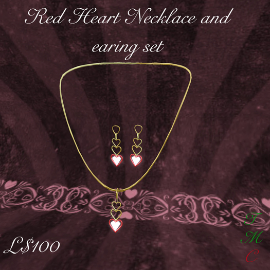 Diamond Heart Set Red