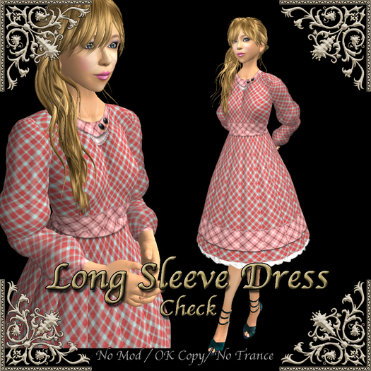 *Miroku*LongSleeve Dress Check(BOX)