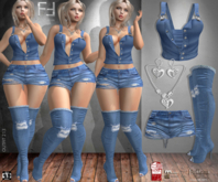 Fatal Fashion - Outfit 213: Top, Shorts, Boots, Earring, Necklace