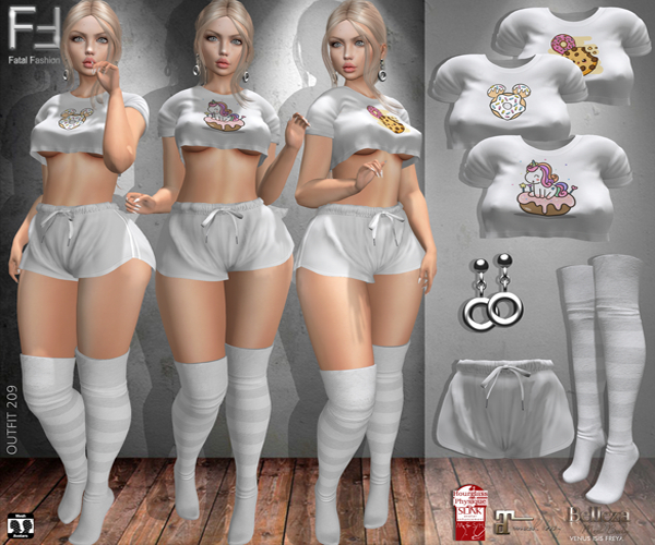 Fatal Fashion - Outfit 209: Top, Shorts, Socks, Earring
