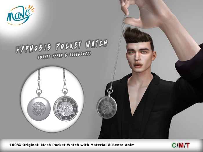 "Mano" Hypnosis Pocket Watch (Bento Typer & Accessory)