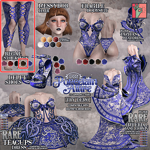 :Moon Amore: Porcelain Attire/ RegalStockings -CHOCOLATE