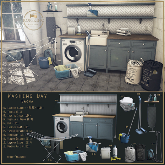 01. KOPFKINO - Washing Day - Laundry Cabinet - RARE