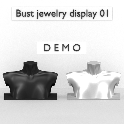 Full perm bust jewelry display 01 DEMO