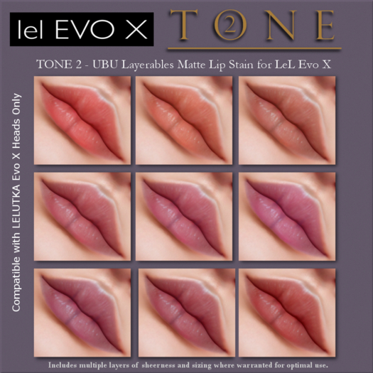 TONE 2 - UBU Layerables Matte Lip Stain for LeL Evo X