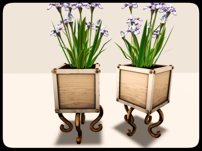 [AE] Garden Store - Iris Box Planter - wh purple