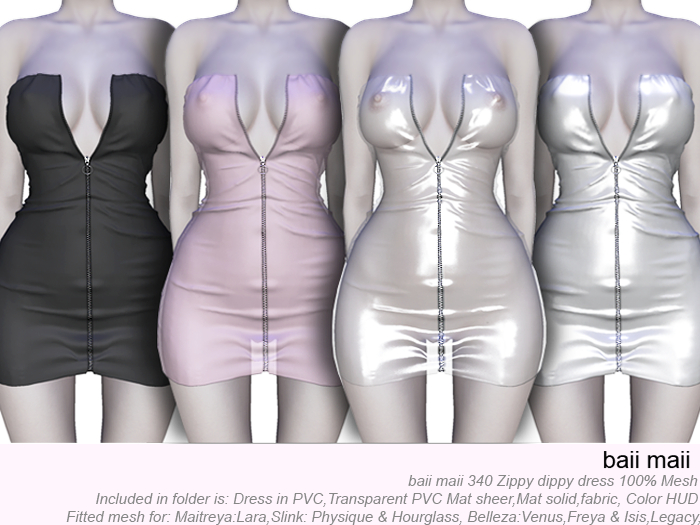 baii maii 340 Zippy dippy dress wHUD Maitreya Slink Belleza Legacy E-body Womans Apparel Clothes PVC