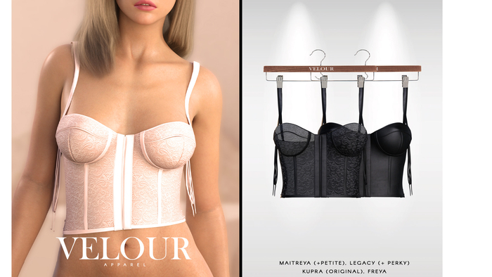 VELOUR APPAREL: "Seduction" Top (Black)
