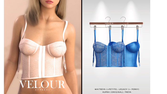 VELOUR APPAREL: "Seduction" Top (Blue)