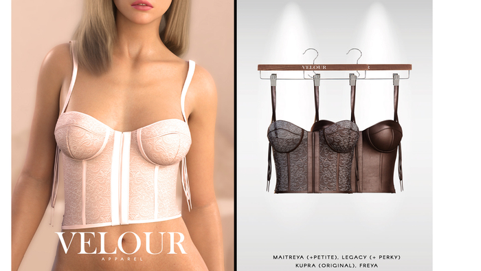 VELOUR APPAREL: "Seduction" Top (Chocolate)