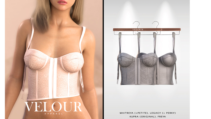 VELOUR APPAREL: "Seduction" Top (Grey)