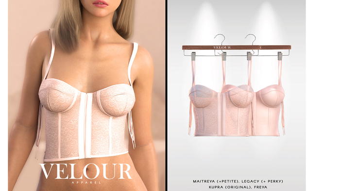 VELOUR APPAREL: "Seduction" Top (Nude)